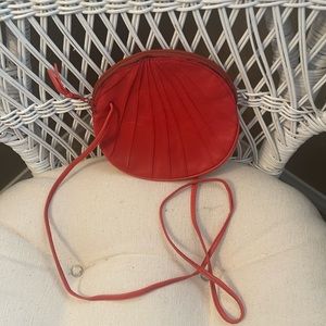 Orange Leather Small Crossbody purse.